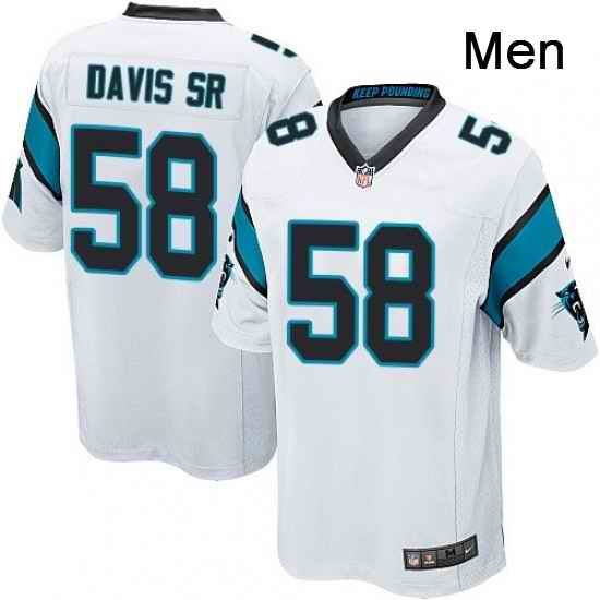 Mens Nike Carolina Panthers 58 Thomas Davis Game White NFL Jersey